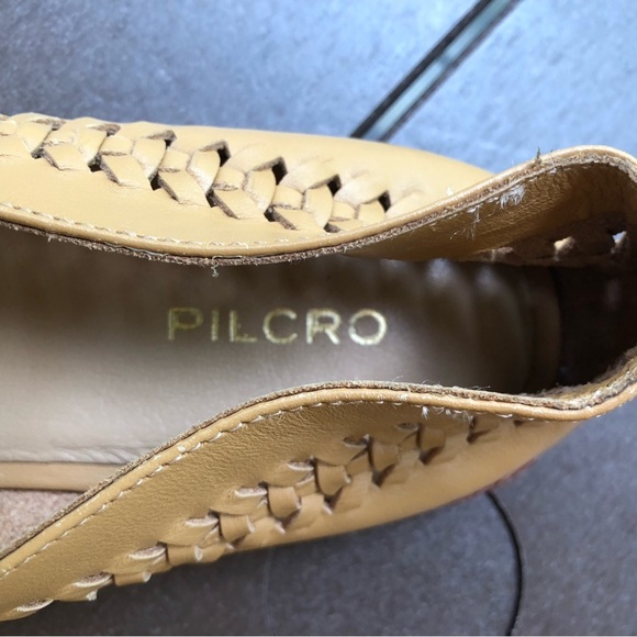 Anthropologie Pilcro Tan Leather Comfortable Flat Woven Loafers Size 6M - Picture 9 of 9